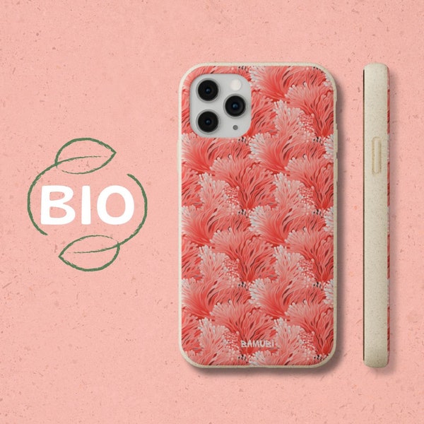 FLEUR DE CORAIL - Coques biodégradables, Étuis de portable respectueux de l'environnement, Étuis compostables, Étuis Iphone, Étuis de portable bio, Étui de portable écologique et végétalien