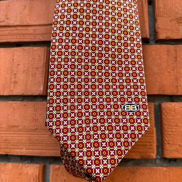Vintage Balenciaga Paris Tie 90s 2000s collection retro fashion silk tie luxury ties made in Italy
