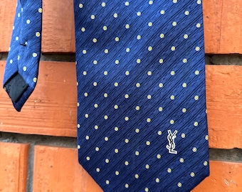 Vintage Yves Saint Laurent Paris Tie 90s 2000s collection retro fashion Y2K silk tie luxury ties made in Italy