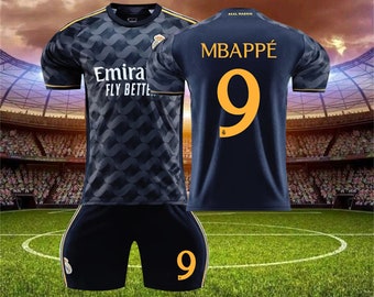 23/24 Real Madrid Jersey Set, Real Madrid Away Jerseys, #9 Mbappe, Soccer Jersey and Shorts Set, Kids And Adult Sizes, Gift For Mbappe Fans