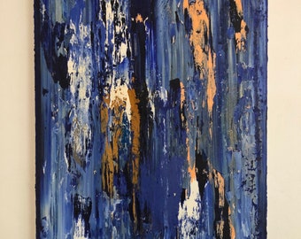 Variation bleue. Huile sur toile, 100 x 80 cm.