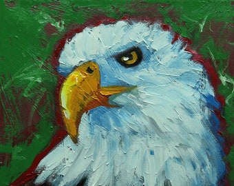 Eagle painting 2 12x16 inch portrait original oil painting by Roz