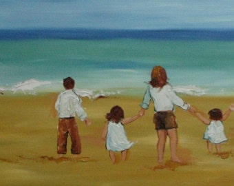 Commission your own Beach custom oil portrait Painting  by Roz