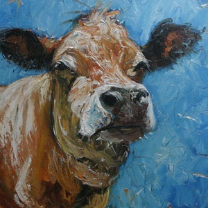 Cow45 16x20inch Print of oil painting by Roz