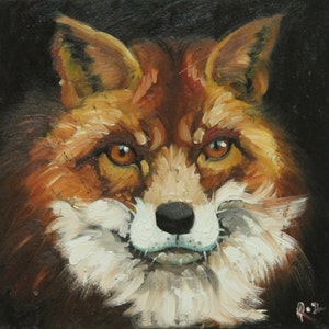 Fox 1 20x20 inch Print of oil painting by Roz