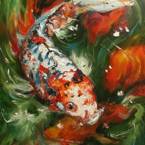 Koi15 16x24inch Print of oil painting by Roz