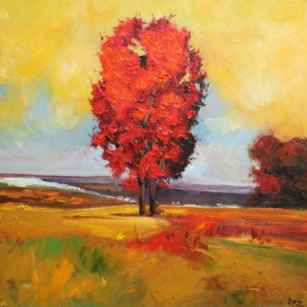 Landscape 130 24x24 inch original oil painting by Roz