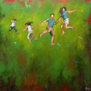 20x20 inch Print of Leap65 from oil painting by Roz
