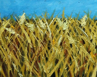 Wheat painting 54 12x36 inch oil painting by Roz