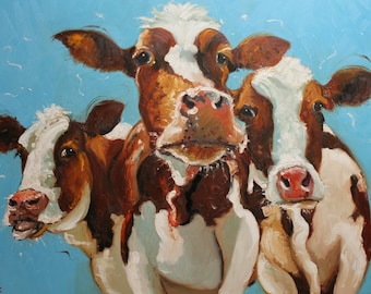 Print Cow 293 18x24 inch Print from oil painting by Roz