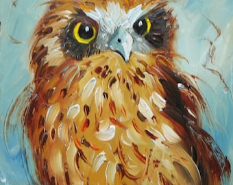 Owl 7 10x10 inch Print from oil painting by Roz