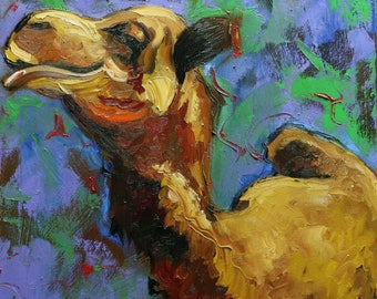 Camel painting 3 18x18 inch original oil painting by Roz