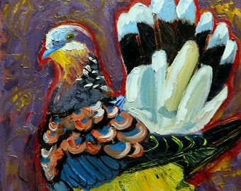 Colombe peinture 1 oiseau 12 x 12 pouces portrait peinture à l’huile originale par Roz