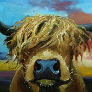 Cow painting 1463 24x36 inch animal original oil painting by Roz