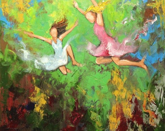 Print Leap 350 10x10 inch Print from oil painting by Roz