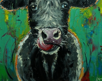 Cow painting 1408 18x24 inch animal original oil painting by Roz