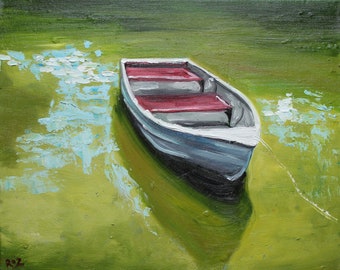 Print Boat 17 16x20inch print of oil painting by Roz