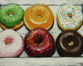 Donuts still life painting 21 18x24 inch original oil painting by Roz