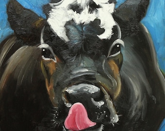 Print Cow 461 10x10 inch Print from oil painting by Roz