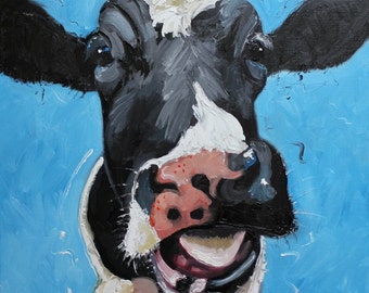 Print Cow 296 20x20 inch Print from oil painting by Roz