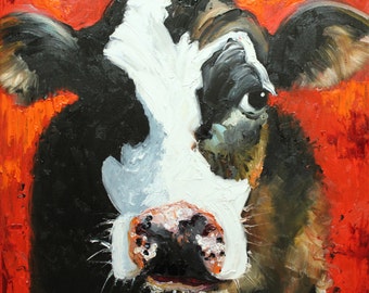 Print Cow 420 20x20 inch Print from oil painting by Roz