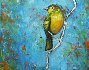 Bird 81 10x10 inch Print from oil painting by Roz