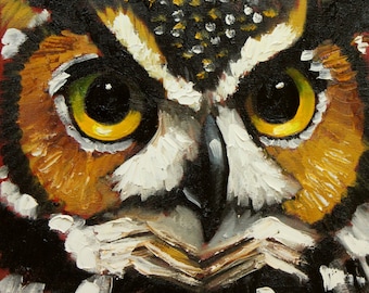 Print Owl 84 20x20 inch Print from oil painting by Roz