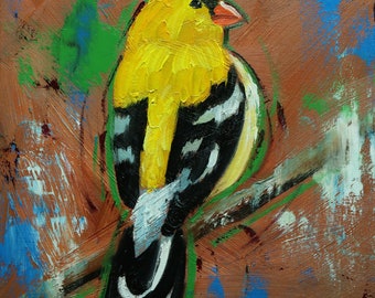 Bird painting 389 12x12 inch portrait original oil painting by Roz