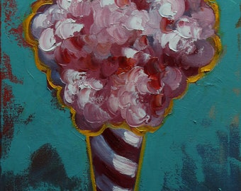 Cotton Candy painting 1 12x16 inch original still life oil painting by Roz