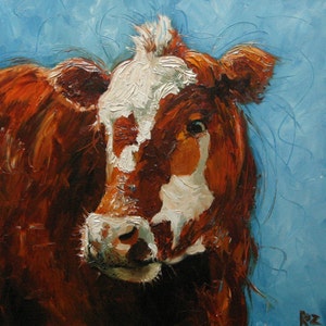 cow68 16x20inch Print of oil painting by Roz