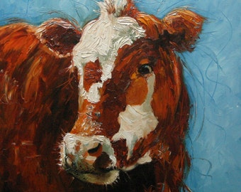 cow68 16x20inch Print of oil painting by Roz