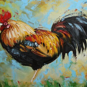 Rooster 453 16x20inch Print of oil painting by Roz