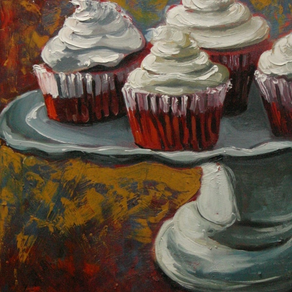 Cupcake 43 Print of oil painting by Roz  16x20 inch