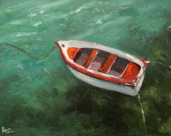 Print Boat 6 16x20inch print of oil painting by Roz