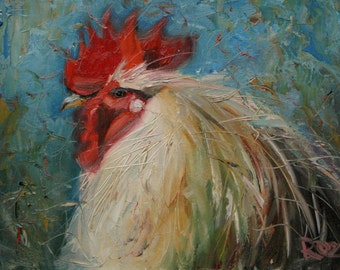 Rooster 121 11x14 inch Print of oil painting by Roz