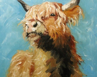 Print Cow192 10x10 inch Print from oil painting by Roz