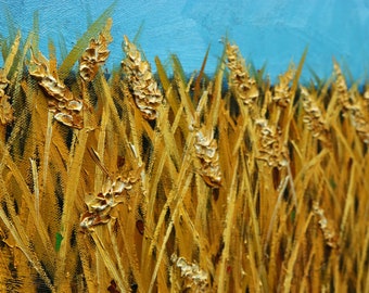 Wheat painting 55 12x36 inch oil painting by Roz