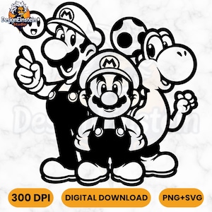 Gaming karakter SVG, cartoon clipart, lasergesneden bestand, silhouet, Cricut gesneden bestand, digitaal downloadbestand