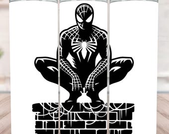 Superhero Tumbler PNG: Cartoon Movie Characters 20oz Skinny Wrap (Digital File)