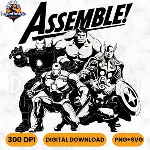 Supereroi SVG, Silhouette di Supereroi, File SVG per Cricut, Icone di Fumetti SVG PNG, Download Digitale di Arte Stampabile