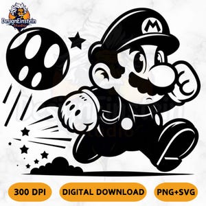 Videospiel SVG. Spiel Charaktere Silhouette, Gamer Kopf Digitaler Download PNG, Cricut und Lasercutting Dateien