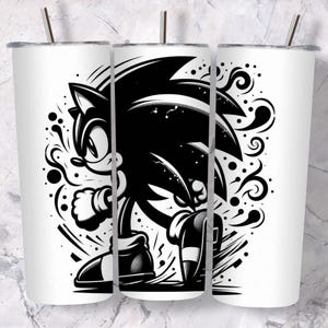 Hedgehog 20oz Tumbler Wrap, Video Game Tumbler Sublimation Design, 20oz Skinny Straight Tumbler Wrap PNG Digital Download