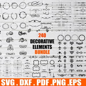 Decorative Lines SVG Bundle, Text dividers svg, Dividers Borders Svg, Decorative Elements, Text Decoration, edding Text Dividers Svg File