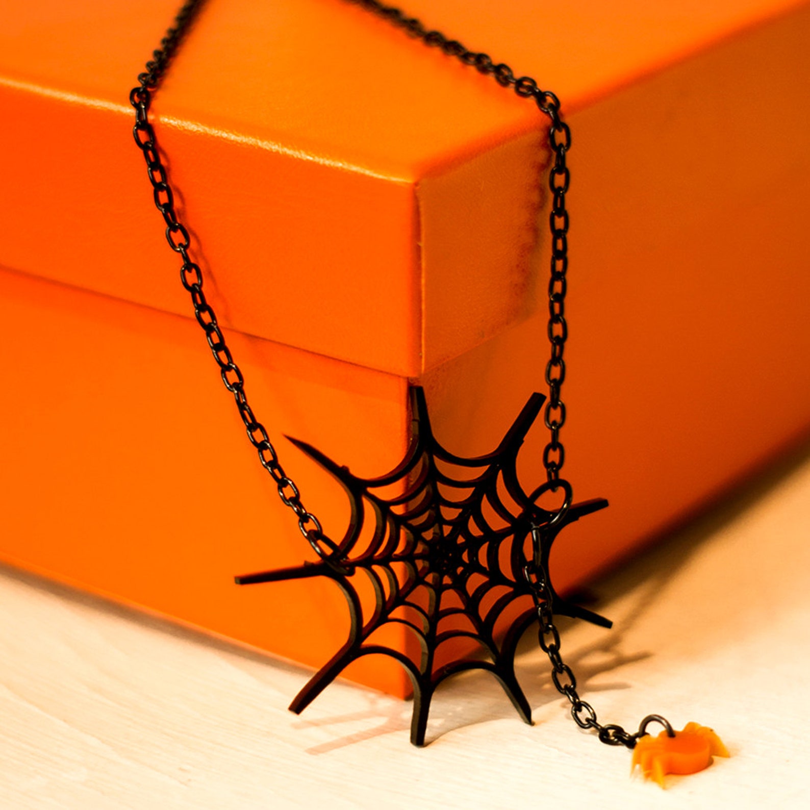 Spider  NecklaceHalloween JewelryHalloween Etsy