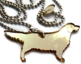 Golden Retriever Necklace,Plexiglass Jewelry,Lasercut Acrylic