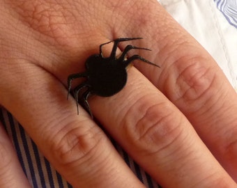 Spider Ring,Halloween Jewelry, Lasercut Acrylic