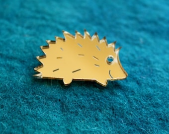 Hedgehog Brooch,Plexiglass Pin,Lasercut Acrylic,GiftsUnder 25