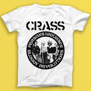 Crass Bloody Revolutions Persons Unknown Punk Rock Music Gift Tee T Shirt 1998
