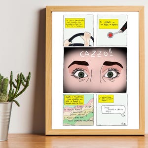 Comic Book Illustration Poster - Checkpoint - Comic Book Print - Italian