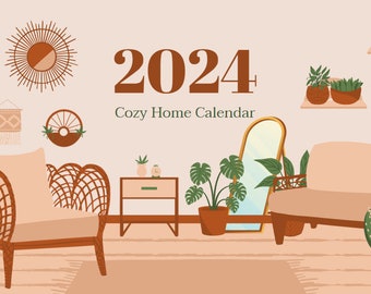 Brown & Beige Cozy Home Calendar 2024